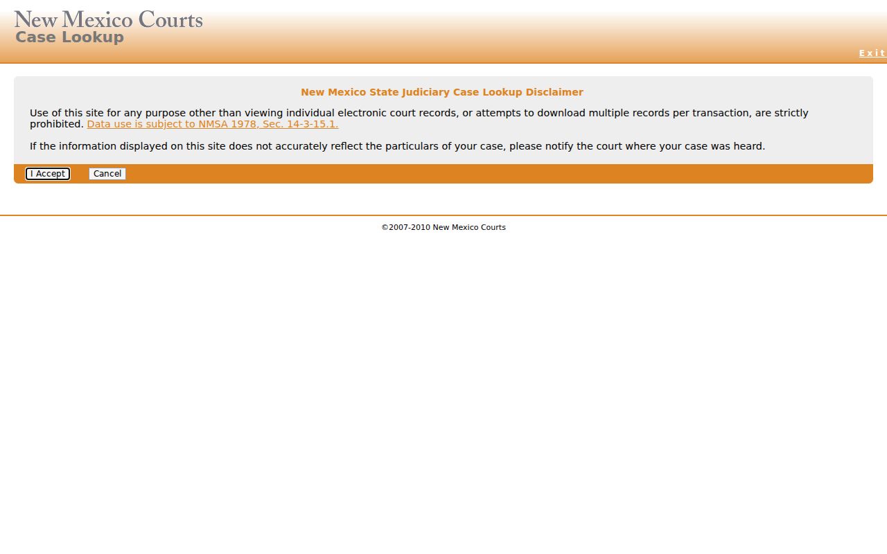 New Mexico Case Lookup for Santa Fe County criminal court cases