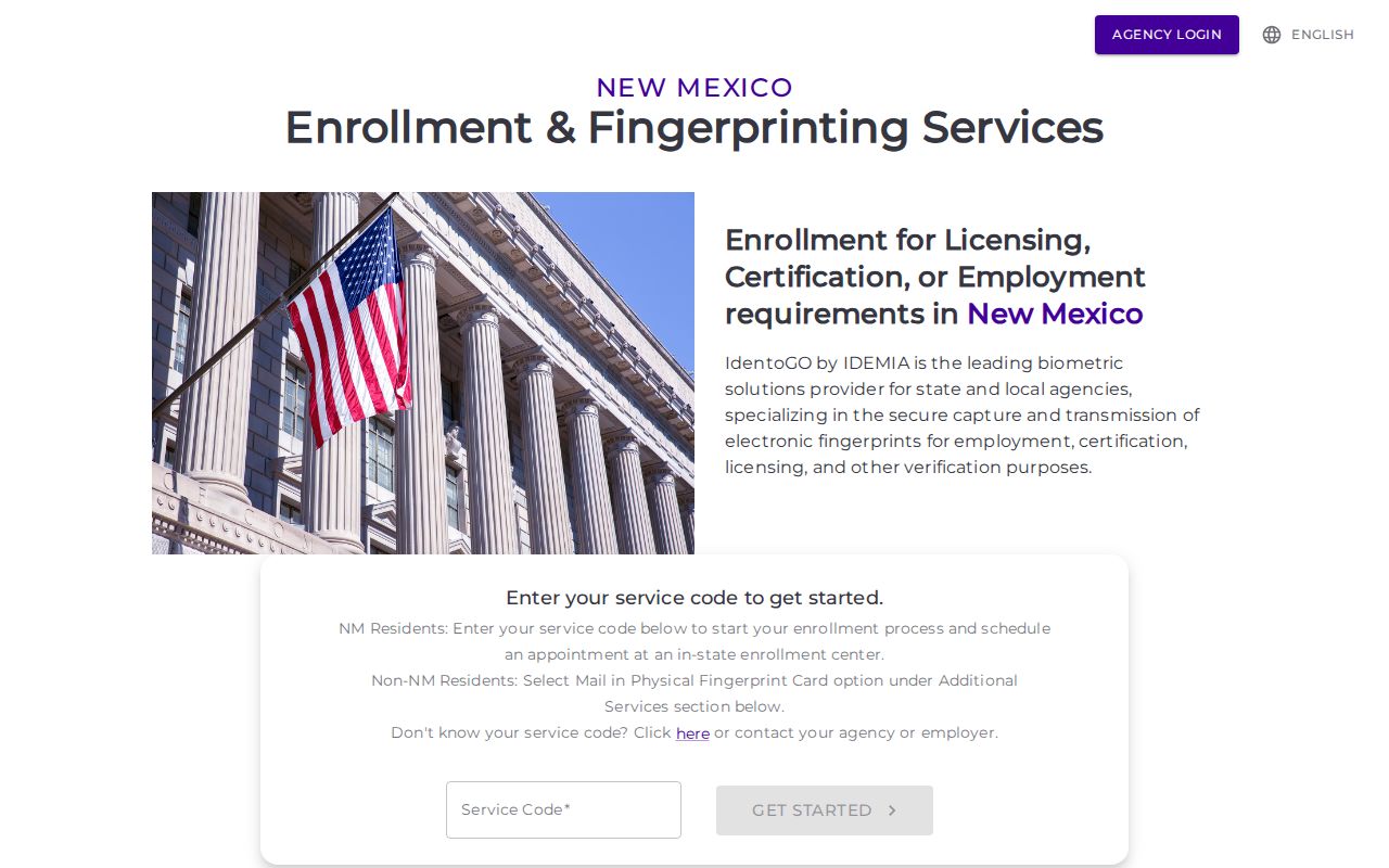 Santa Fe County criminal history NMAPS fingerprint registration