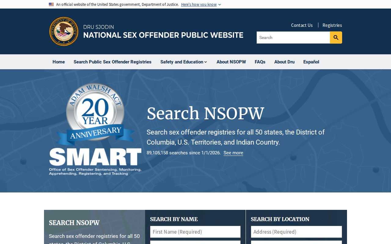 National layer for a Santa Fe County sex offender search